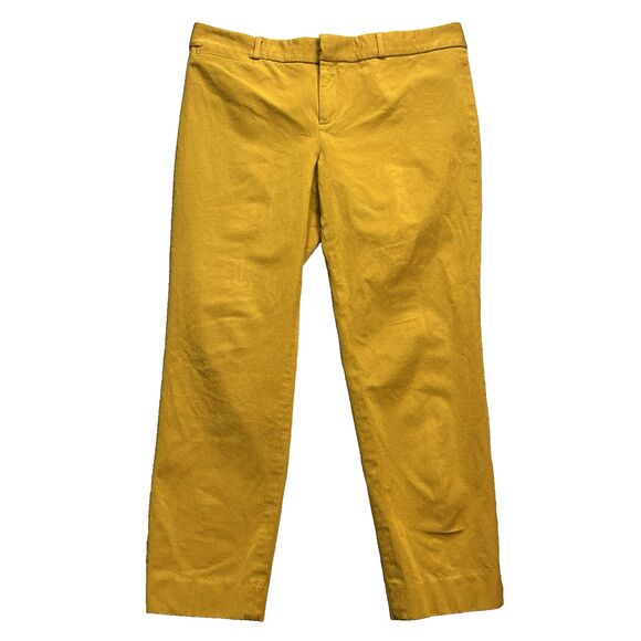 Banana Republic Womens Pants Orange Sloan Fit Ankle Cropped Stretch 14 Low Rise - Picture 1 of 8
